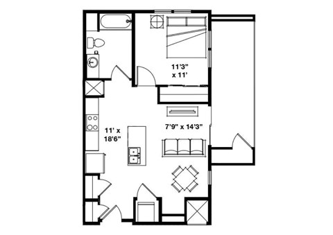 Alvera at the Meadows Apartments in American Fork, Utah One Bedroom Floor Plan